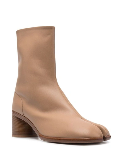 Shop Maison Margiela Men's Brown Leather Ankle Boots