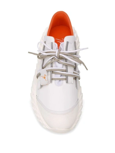 Shop Giuseppe Zanotti Design Men's White Leather Sneakers