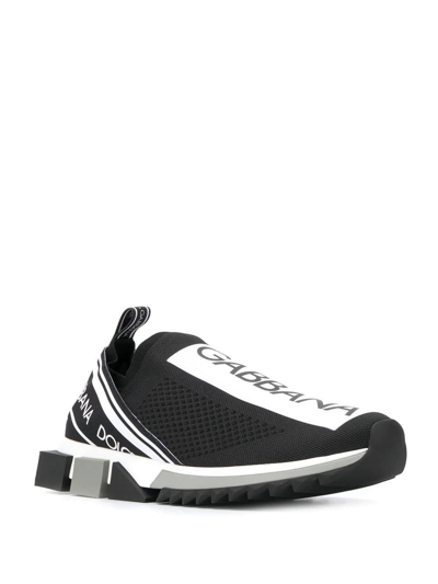 Shop Dolce E Gabbana Men's Black Polyester Slip On Sneakers