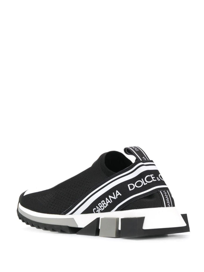 Shop Dolce E Gabbana Men's Black Polyester Slip On Sneakers