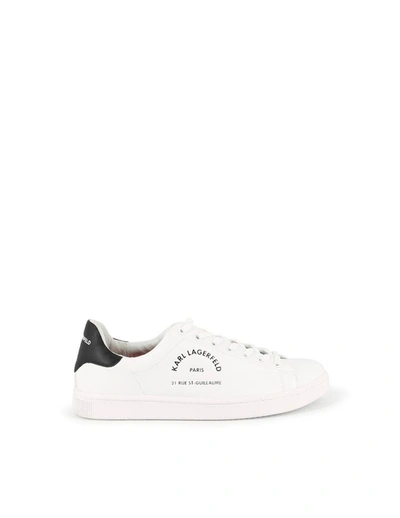 Shop Karl Lagerfeld Men's White Leather Sneakers