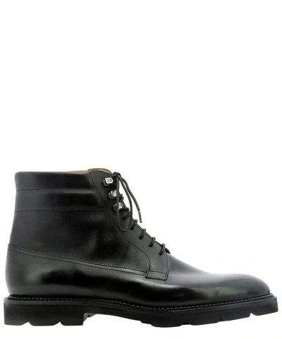 Shop John Lobb Men's Black Leather Ankle Boots