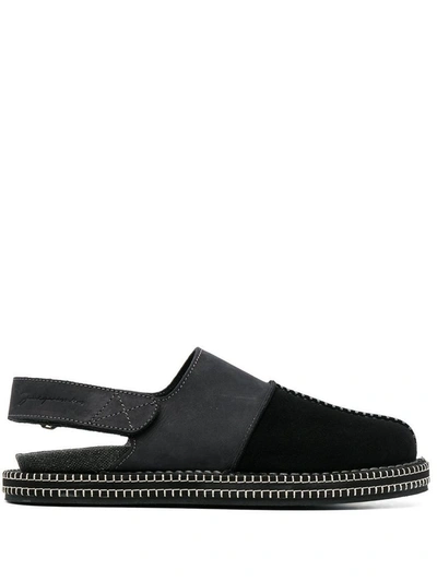 Shop Jacquemus Men's Black Leather Sandals