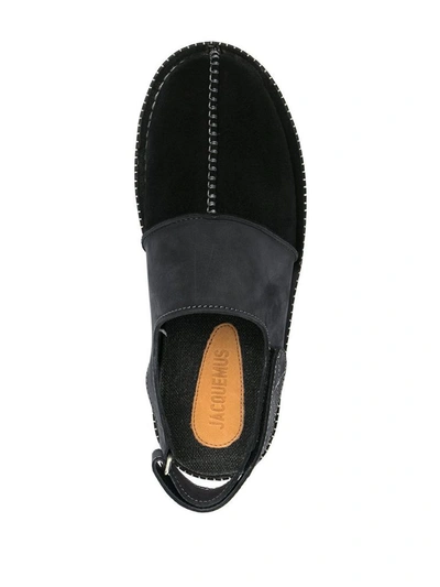 Shop Jacquemus Men's Black Leather Sandals