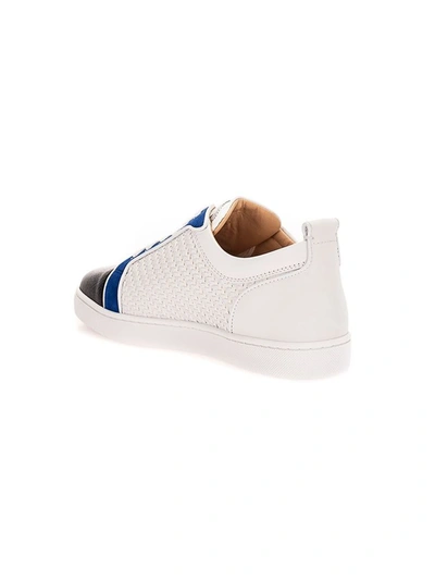 Shop Christian Louboutin Men's White Leather Sneakers