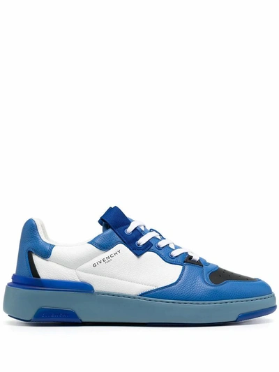 Shop Givenchy Men's Blue Leather Sneakers