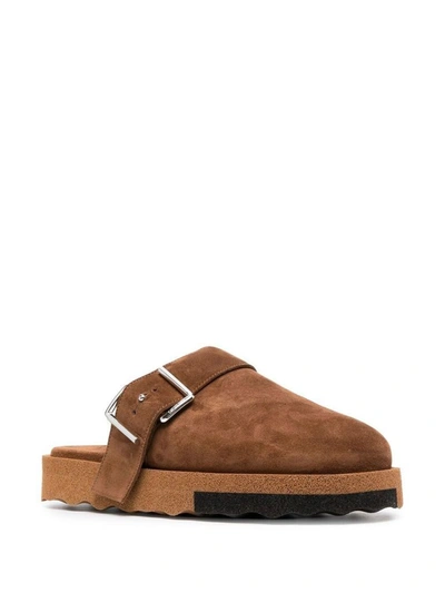 Shop Off-white Men's Brown Leather Sandals