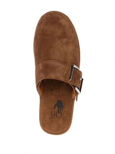 Off-white Comfort Suede Slippers In Brown