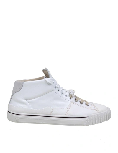 Maison Margiela Mens White Evolution High-top Leather Sneakers | ModeSens