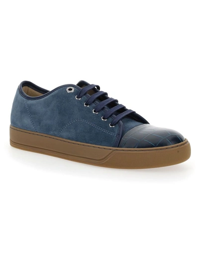 Shop Lanvin Men's Blue Other Materials Sneakers