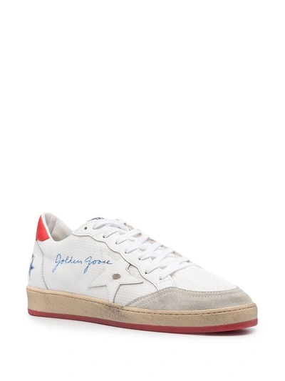 Shop Golden Goose Men's White Polyester Sneakers