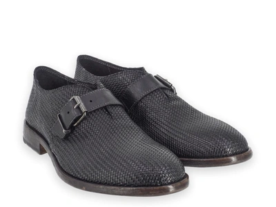Shop Moma Men's Black Leather Monk Strap Shoes