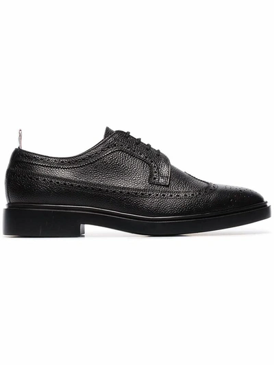 Shop Thom Browne Men's Black Leather Lace-up Shoes