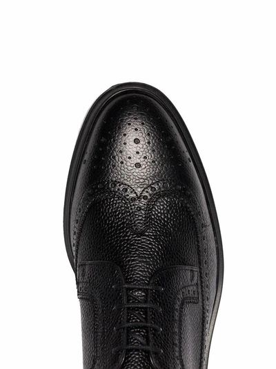 Shop Thom Browne Men's Black Leather Lace-up Shoes
