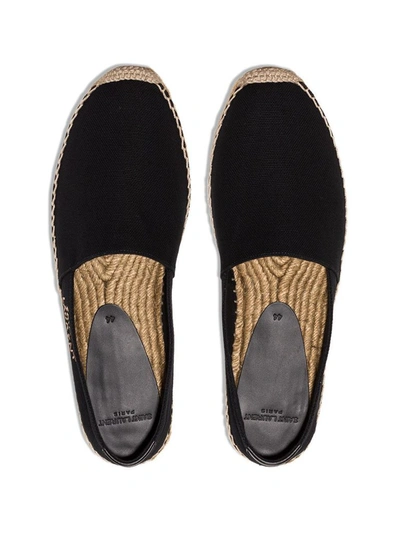 Shop Saint Laurent Men's Black Cotton Espadrilles