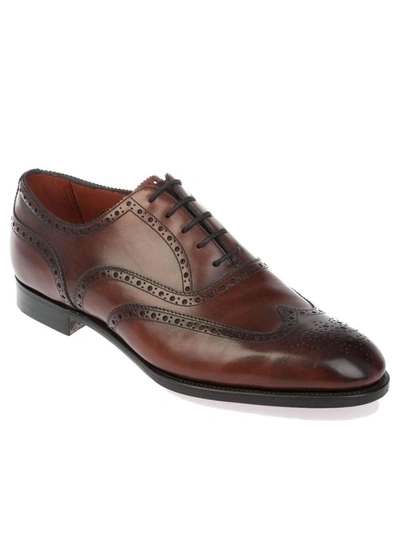 Shop Edward Green Men's Burgundy Leather Lace-up Shoes