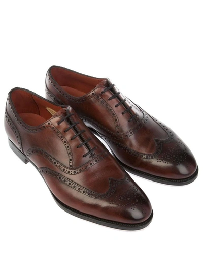 Shop Edward Green Men's Burgundy Leather Lace-up Shoes