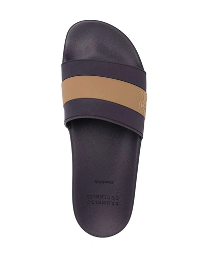 Shop Brunello Cucinelli Men's Blue Polyurethane Sandals