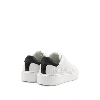 Shop Karl Lagerfeld Men's White Leather Sneakers