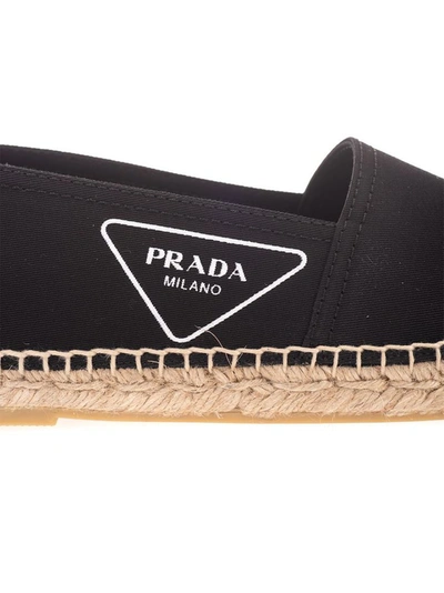 Shop Prada Men's Black Cotton Espadrilles