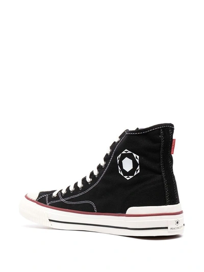 Shop Moa Men's Black Cotton Hi Top Sneakers