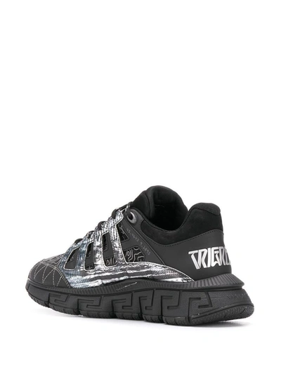 Shop Versace Men's Black Polyester Sneakers