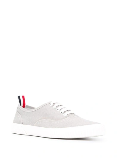 Shop Thom Browne Men's Grey Cotton Sneakers