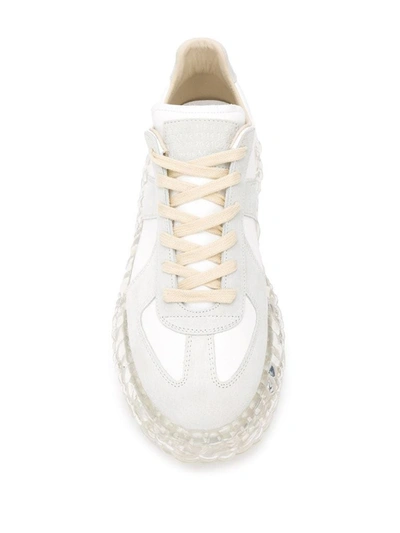 Shop Maison Margiela Men's White Leather Sneakers