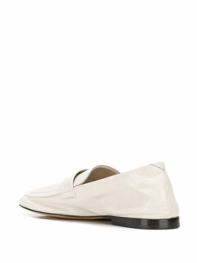 Shop Bottega Veneta Men's White Leather Loafers