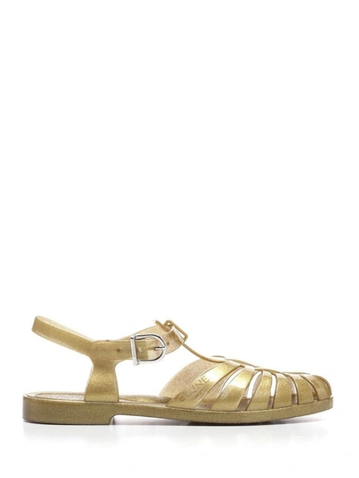 Shop Celine Céline Men's Gold Pvc Sandals