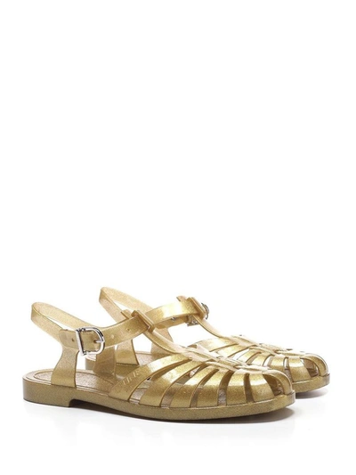 Shop Celine Céline Men's Gold Pvc Sandals