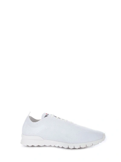 Shop Kiton Men's White Synthetic Fibers Sneakers