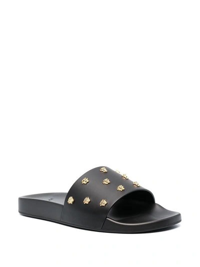 Shop Versace Men's Black Leather Sandals