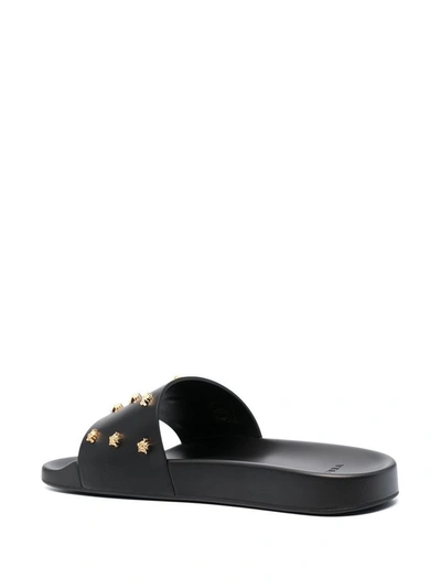 Shop Versace Men's Black Leather Sandals