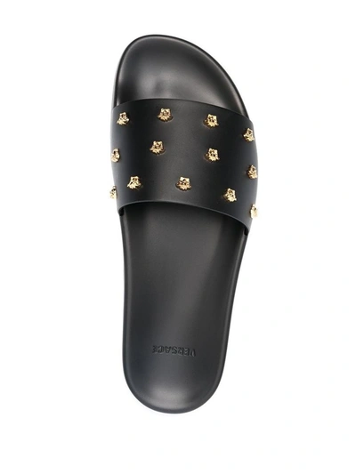 Shop Versace Men's Black Leather Sandals