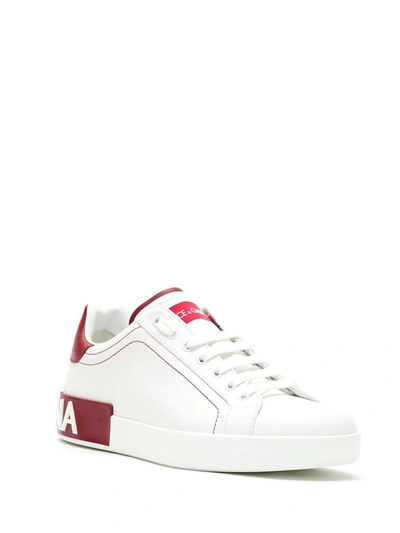 Shop Dolce E Gabbana Men's White Leather Sneakers