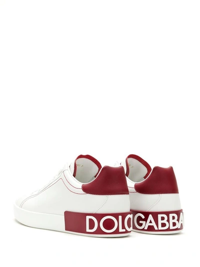 Shop Dolce E Gabbana Men's White Leather Sneakers
