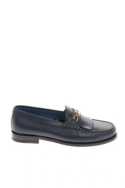 Shop Celine Céline Men's Blue Leather Loafers