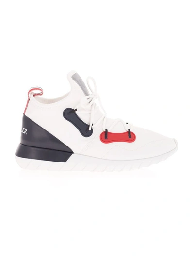 Shop Moncler Men's White Leather Sneakers