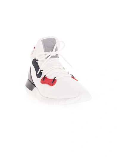 Shop Moncler Men's White Leather Sneakers