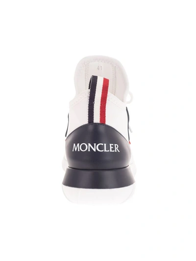 Shop Moncler Men's White Leather Sneakers