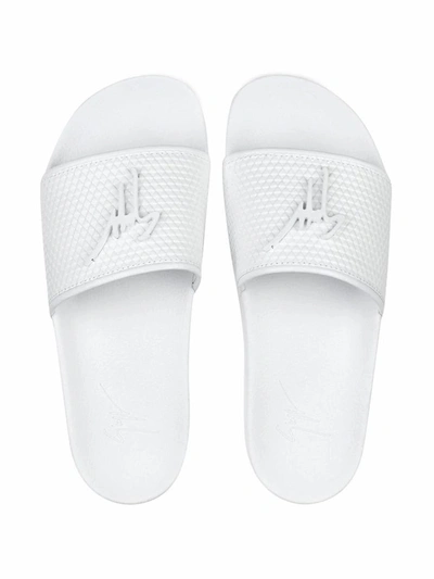 Shop Giuseppe Zanotti Design Men's White Rubber Sandals