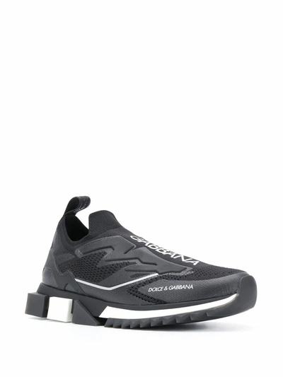Shop Dolce E Gabbana Men's Black Polyamide Slip On Sneakers