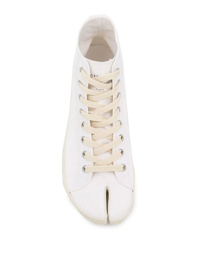 Shop Maison Margiela Men's White Fabric Hi Top Sneakers