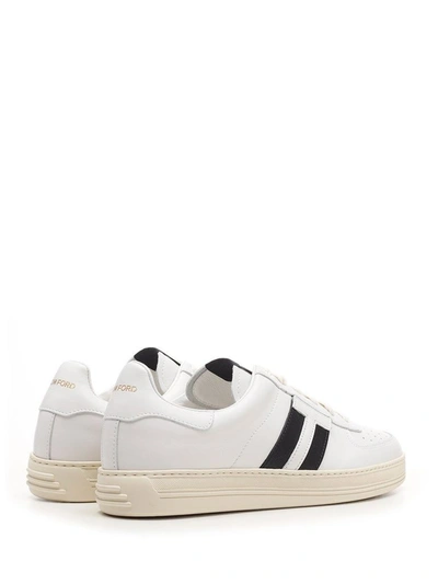 Shop Tom Ford Men's White Leather Sneakers