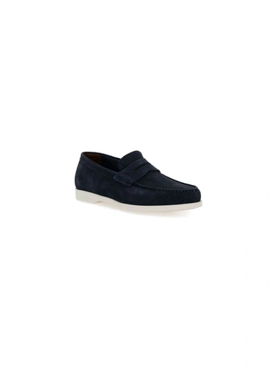 Fratelli Rossetti Woven Leather Loafers In Blue