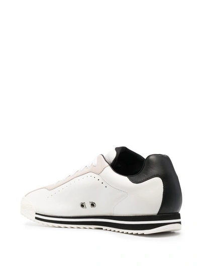 Shop Ferragamo Salvatore  Men's White Leather Sneakers