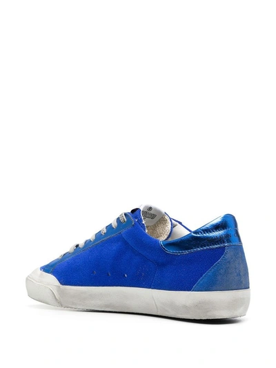 Shop Golden Goose Men's Blue Leather Sneakers