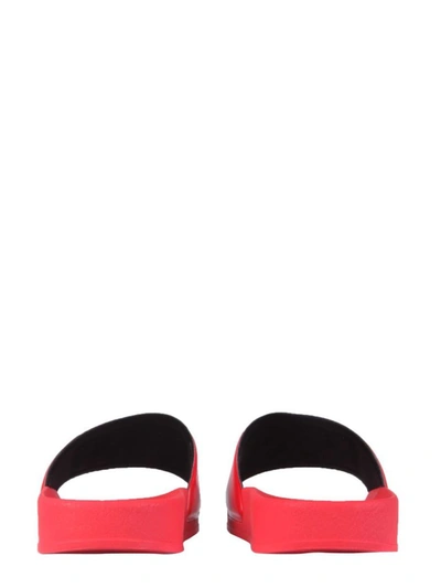Msgm Logo-print Pool Sliders In Red