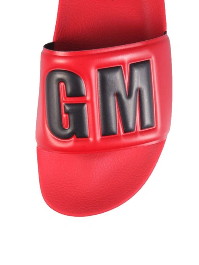 Msgm Logo-print Pool Sliders In Red